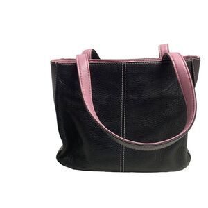 ROLFs‎ Black & Lavender Leather Small Child/Women’s Satchel Handbag 6X3.5X7